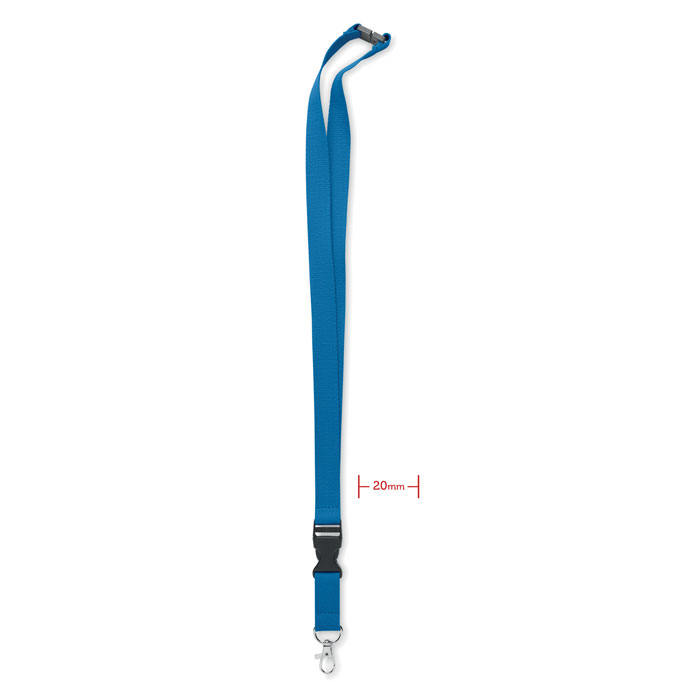 Lanyard détachable publicitaire en coton LANNYCOT Bleu royal